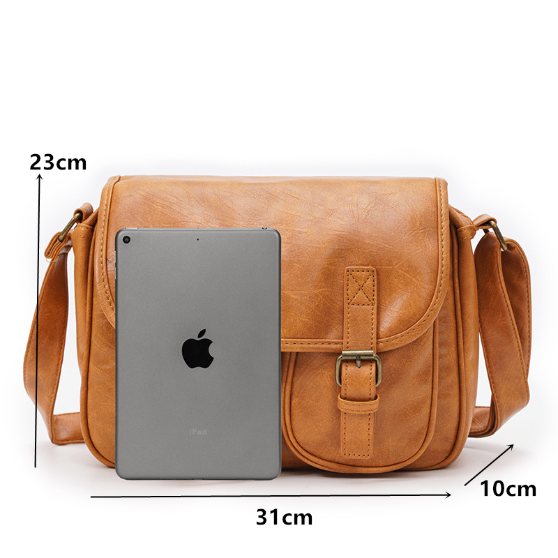 Fashion Japan Style Men's Messenger Bag Soft PU Leather Crossbody Messenger Bag Men Satchels Crossbody Bag Mens Shoulder Bags