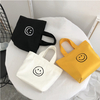 1 Pc Korean Style Smile Face Mini Shopping Bag for Women Fashion Mobile Phone Bag Lady Purse Small Casual Handbag Storage Bags