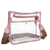 Western Style Leopard Cheetah Print Strap Women's Messenger Bag Transparent PVC Ladies Shoulder Crossbody Bag