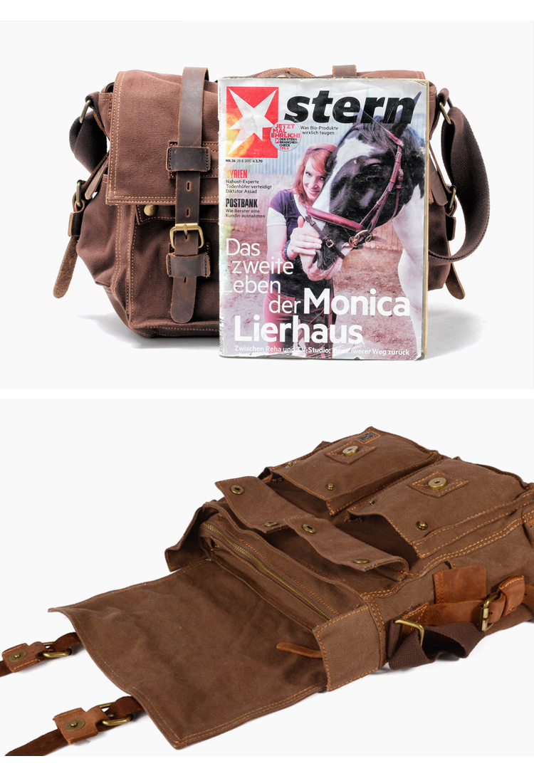 Canvas Leather Men Messenger Bags Big Satchel Shoulder Bags Male Laptop Briefcase Travel Handbag