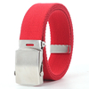 New Fashion Men's Canvas Belt Silver Alloy Buckle Casual Women's Belt 3.8cm Design Unisex For Teenagers