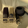 Women's Casual Knitting Needle Buckle Women's Belt Woven Canvas Elastic Stretchable Woven Elastic Belt Women's Jeans