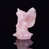 8.3cm Natural Rose Quartz Angel Carving Crystal Reiki Healing Figurine Trinket Craft Gift Home Decoration 1pcs