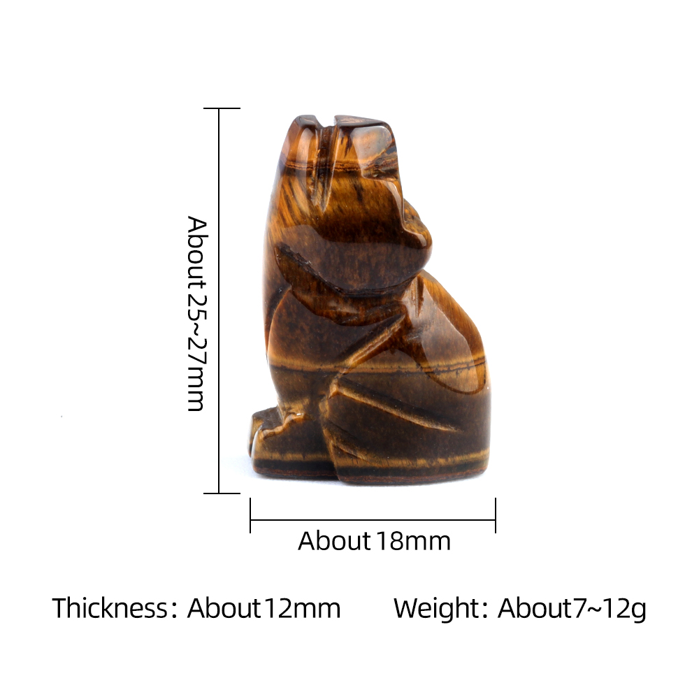 Mini Gemstones Dog Statue Natural Healing Crystal Mineral Animal Figurine Stone Carving Ornament Energy Carft Home Decor
