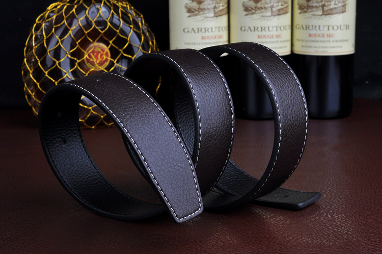 New Luxury Brand Belts Men High Quality Pin Buckle Male Strap Genuine Leather Waistband Ceinture Men's No Buckle 3.8cm H Belt