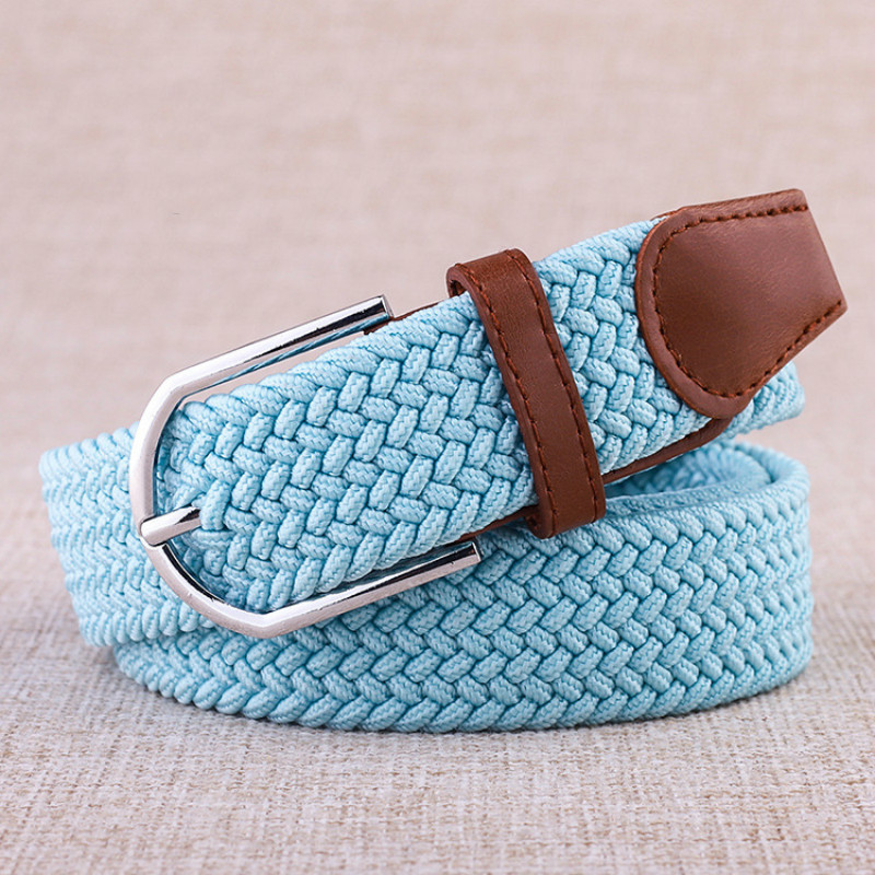 High Quality Fashionable Elastic Canvas Belts for Women Knitted Buckle Adjustable Belt Male Canvas Waistband for Jeans