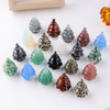 Natural Gemstone Carving Crystal Crafts Christmas Tree Statue Home Decoration Minerals Reiki Gift Party Room Decor