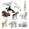 Simulated Arctic Animal Model: Rabbit, Fox, Killer Whale, Beluga Whale, Reindeer, Husky Polar Bear, Ice House Sand Table