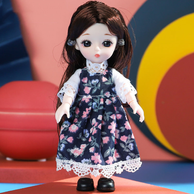 16cm Bjd Dolls for Girls 1/8 Bjd Doll DIY Toy Doll With Clothes Dress Up Fashion Dolls 13 Movable Joint Baby 3D Big Eyes 