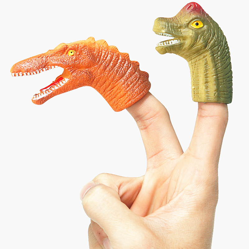 5pcs Mini Cartoon Realistic Dragon Dinosaur Finger Puppets Set Role Playing Toy Kids Tell Story Prop for Children