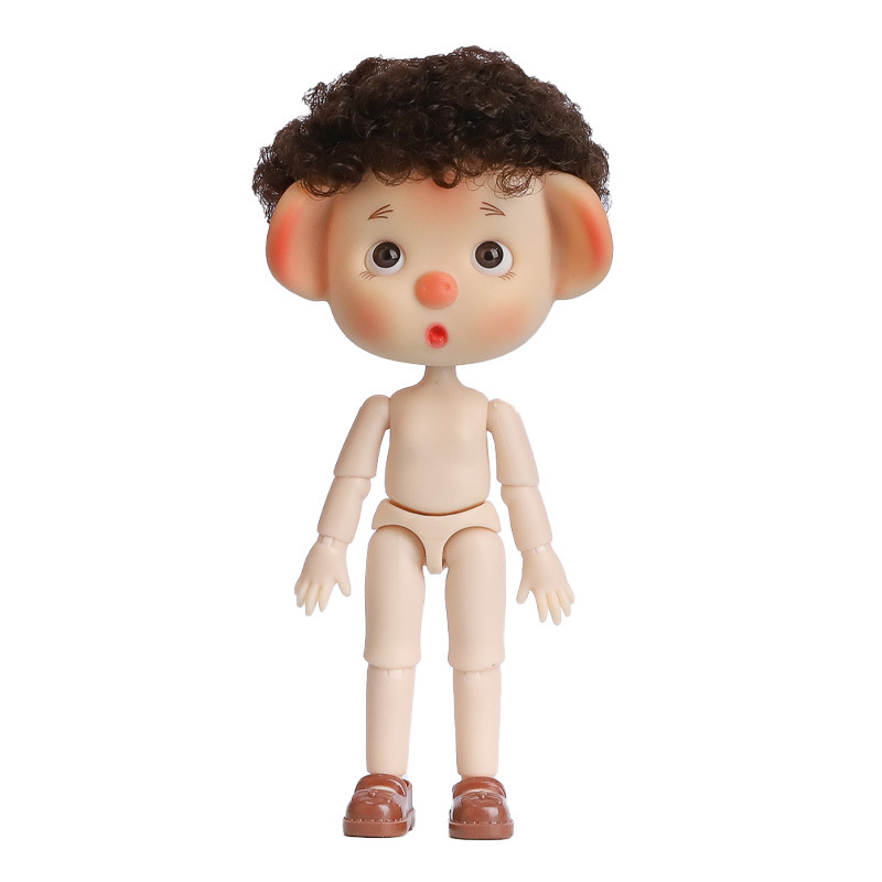  1/12 OB11 BJD Doll Body Pig Head 14cm Nude 12 Joints Ball Jointed Doll Toys for Girls Toys for Children Kids Gifts