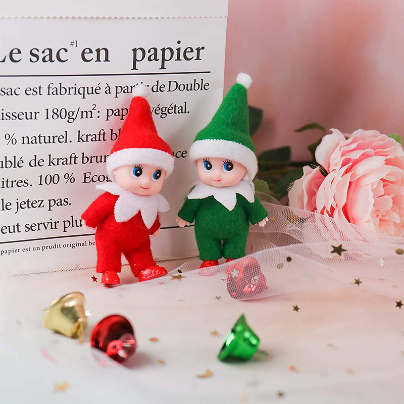 Mini Baby Elf Kawaii Tiny Doll 1 PCS Set Rainbow Dollhouse Shelf Accessories Christmas Gift Toy for Girl Boy Kid Child Adult