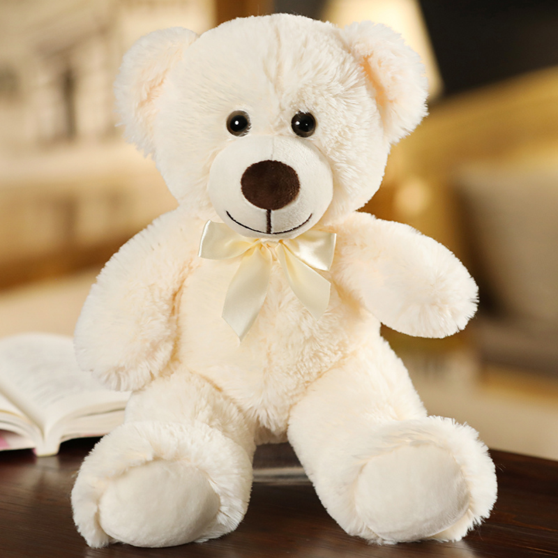 35CM Cute Colorful Bow Tie Bear Doll Plush Toy Hug Bear Doll Children Birthday Gift Pillow Teddy Bear Home Living Room Bedroom
