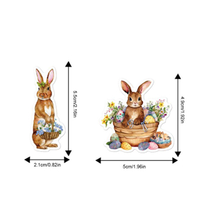 2024 Easter Decoration 8pcs Rabbit Cupcake Topper Set Decors Spring Party Photo Wall Bunny Easter Cupcake Toppers Candy Box