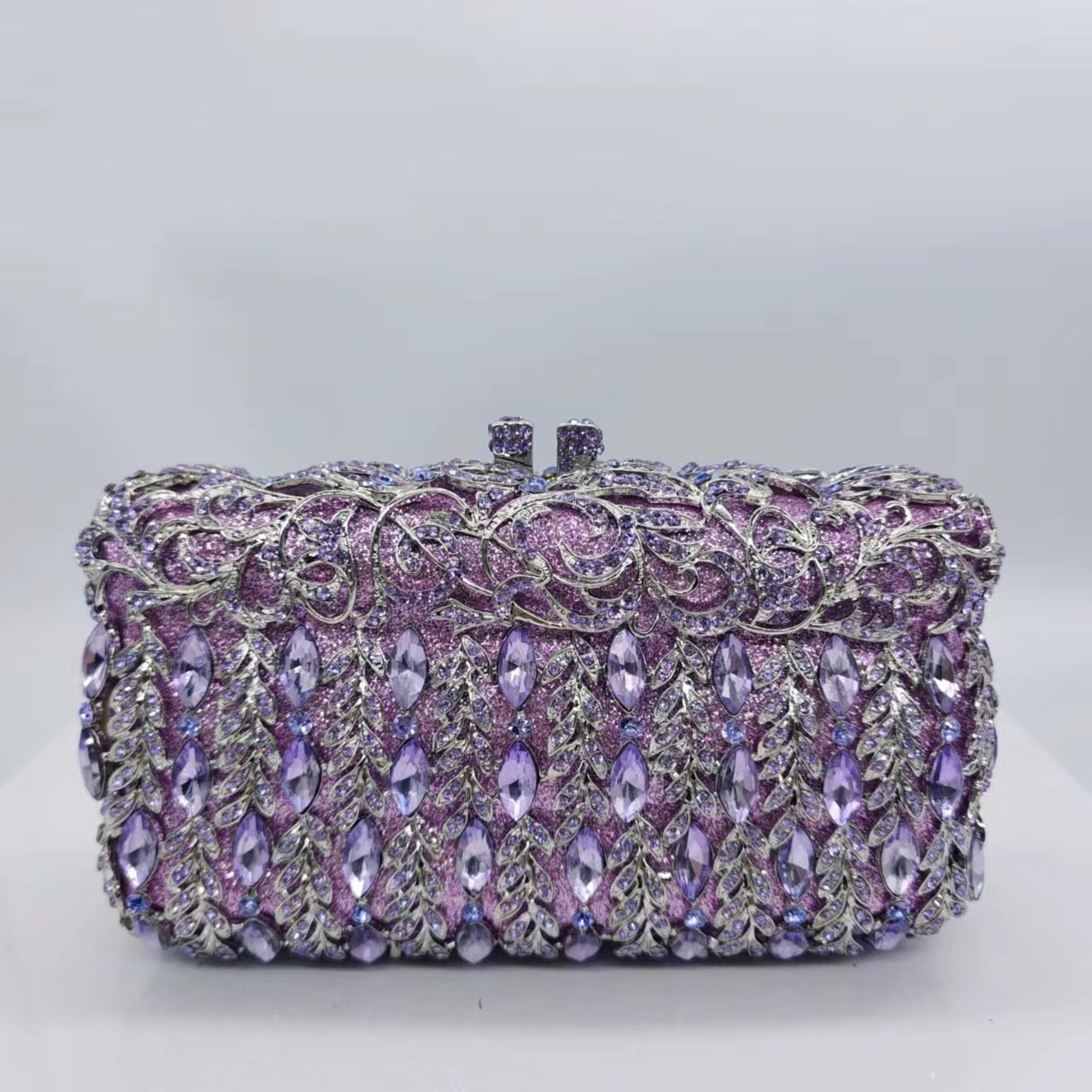 XIYUAN Gold/Purple/Silver Crystals Evening Clutch Bags Women 2024 New Rhinestone Purse Wedding Purses And Handbags Luxury Clutch