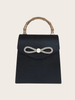 Women's Evening Bag PU Bow Banquet Bag with Chain Wedding Bridesmaid Handbag Fashion Elegant Shoulder Bag