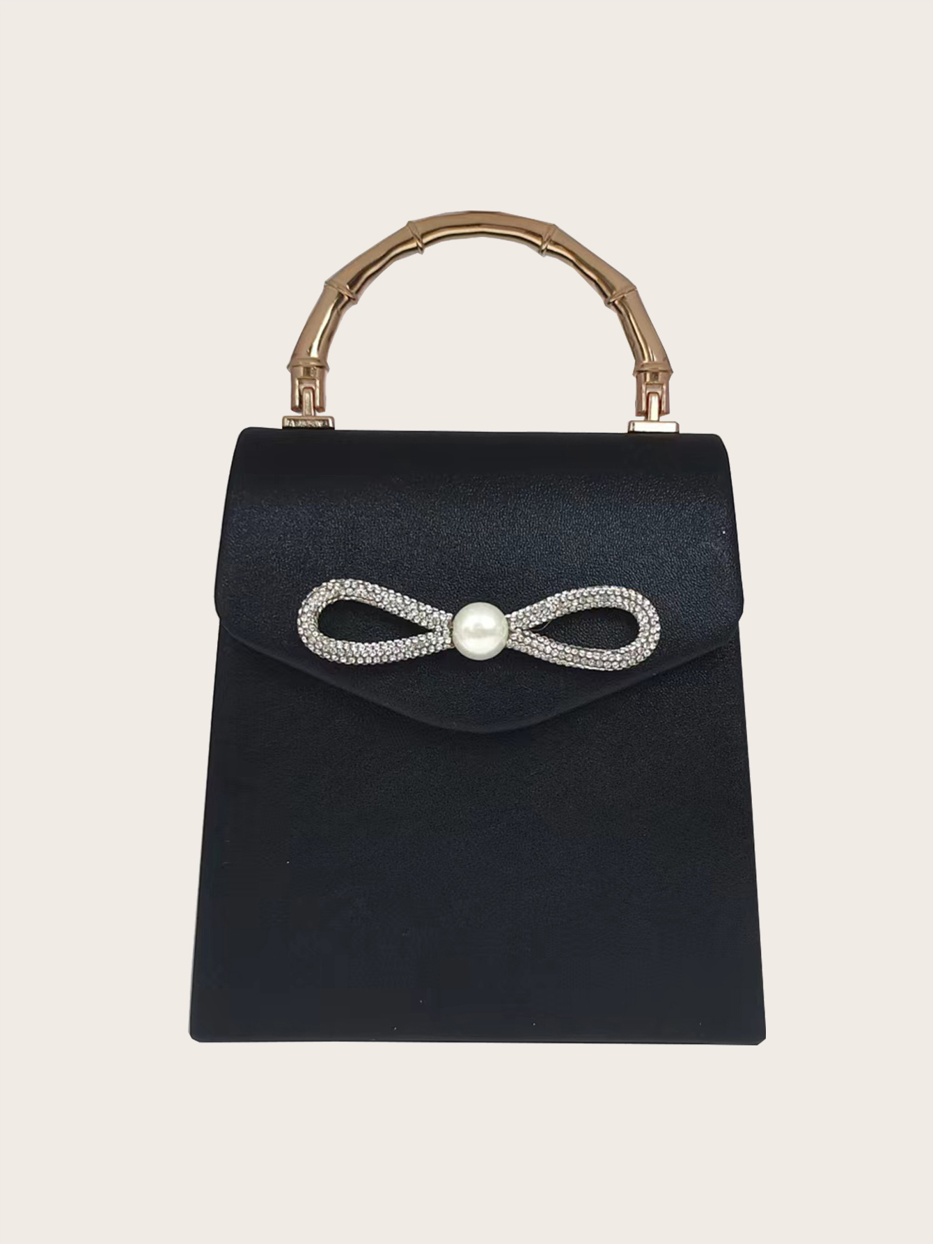 Women's Evening Bag PU Bow Banquet Bag with Chain Wedding Bridesmaid Handbag Fashion Elegant Shoulder Bag