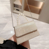 Gold Bright Silk Evening Bag Women Elegant Fashion Banquet Clutch Pearl Chain Shoulder Bags Luxury Purse Female Wedding Handbags