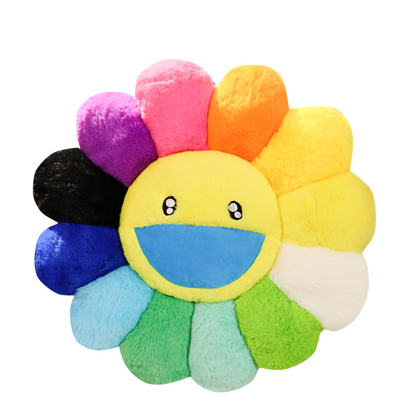  Smile Face Sunflower Sun Flower Stuffed Plush Toy Doll Cushion Mat Hold Pillow Home Bedroom Auto Decor Girls Gift