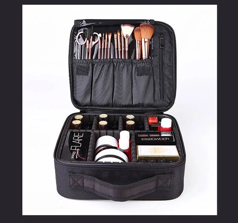  New Makeup Bag for Women Travel Waterproof Necessary Beauty Brush Embroidery Tool Storage Cosmetic Case Professional Makeup Box