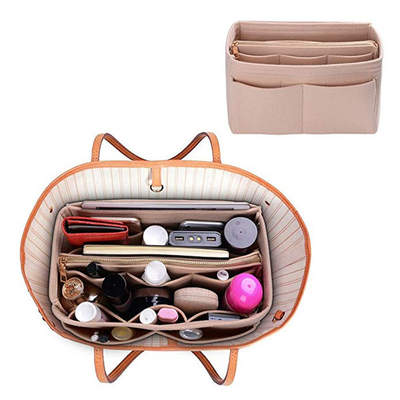  Brand Make Up Organizer Felt Insert Bag For Handbag Travel Inner Purse Portable Cosmetic Bags Fit Various Brand Bags