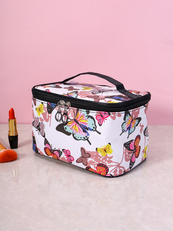 Fashion Printing Butterfly Cosmetic Bag Large Capacity Portable Travel Wash Toiletry Storage Bag Ladies Manicure Tools Handbag