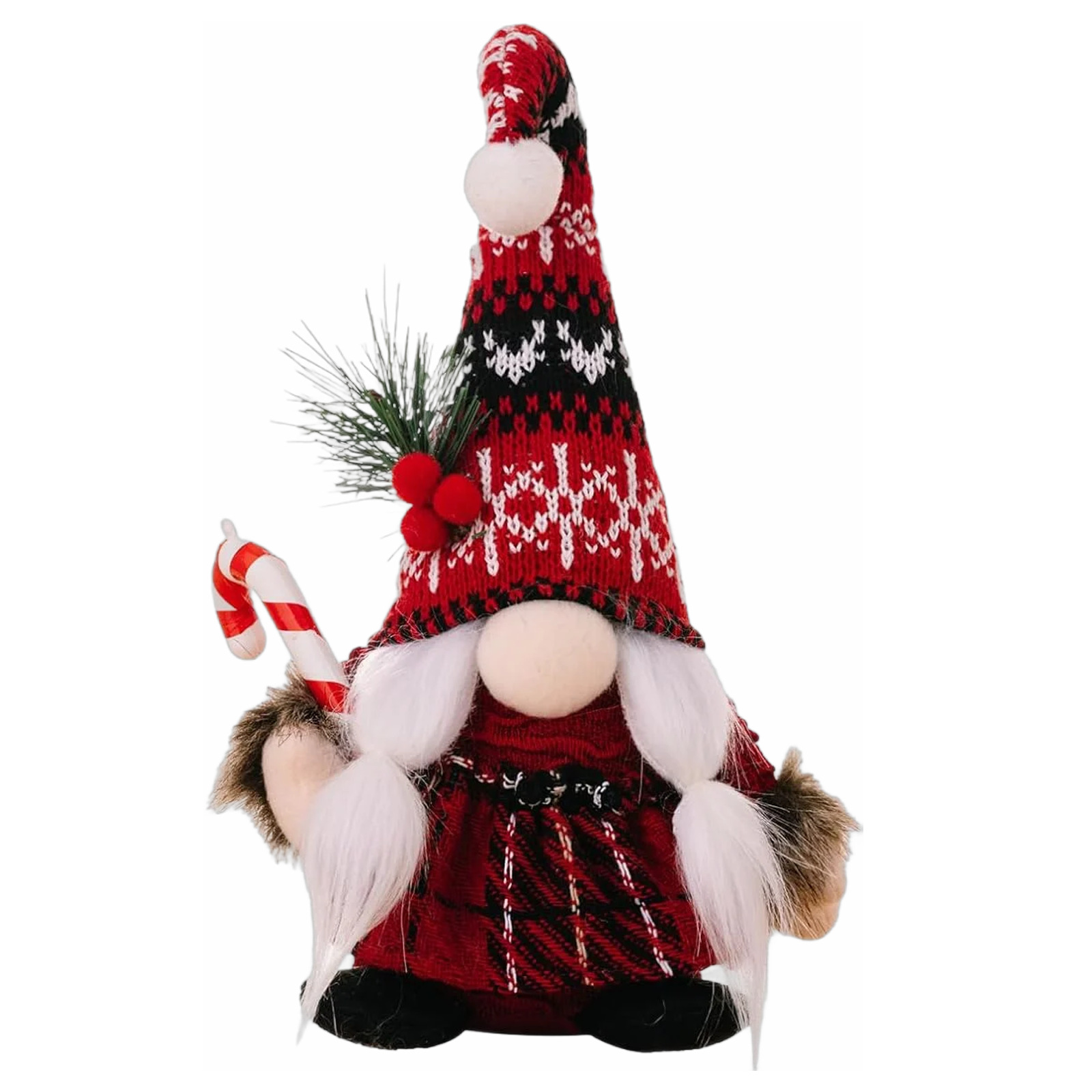 Christmas New Product Cane American Faceless Doll Knitted Bent Hat Dwarf Standing Doll Ornament