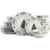 Christmas Day Dinnerware Set, Service For 8, White