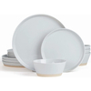 Saturn Dinnerware Sets, 12 Piece Dish Set, Plates And Bowls Sets for 4, White