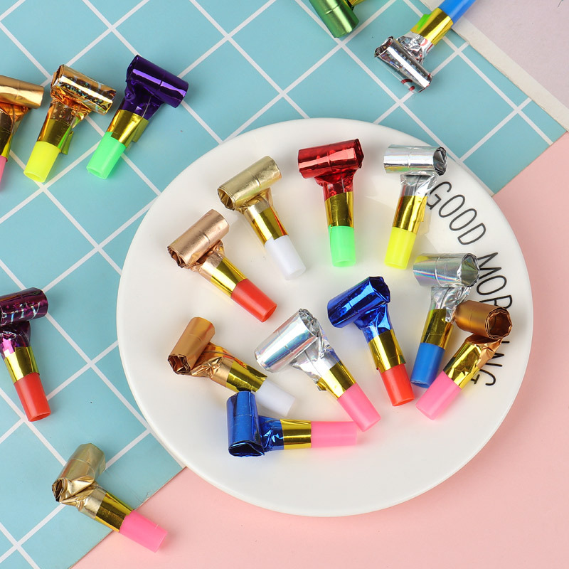 10-50PCS Colorful Whistles Toy Funny Toy Children Blowing Dragon Whistle Blow Roll Toys Baby Party Games Birthday Gifts Props