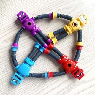 Stretchy Tube Robot Puzzle Toy Novelty Creative Cartoon Suction Cup Springs Telescopic Robot Shape Toys Kids Gifts Party Favor