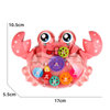 New Electric Transparent Gear Crab Robot LED Music Walking Educational Funny Interactive Toy Birthday Gift Christmas Present