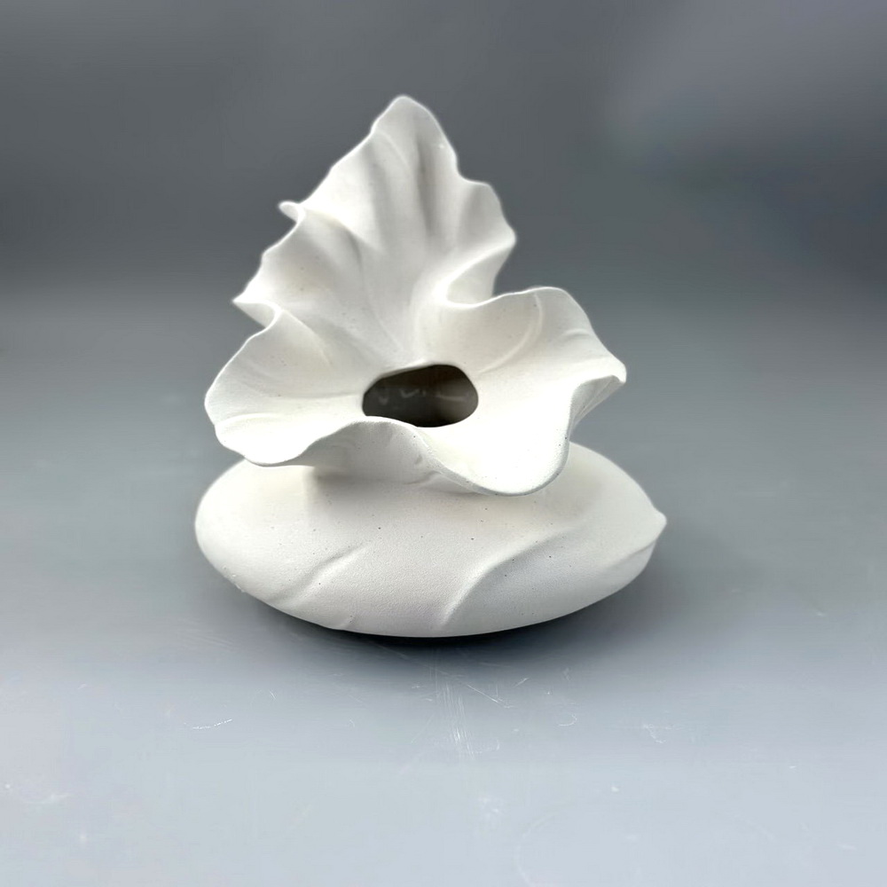 European Style Plain Fired White Ceramic Vase with Frosted Texture, Hydroponic Dried Flowers, Home Decoration Ornaments, Gifts, Handicrafts