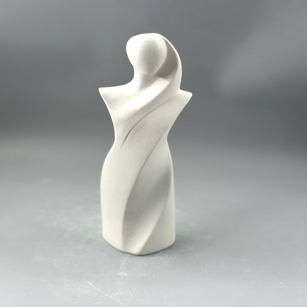 2025 Europe Style Elegant Minimalistic Table Pottery Floral Vase Cylinder Modern Unique Small Ceramic Matte White Flower Vase