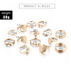  Bohemian Gold Virgin Mary Heart Flower Kunckle Midi Ring Set for Women