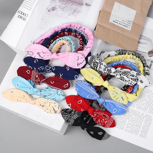 New Women Suede Soft Solid Print Headbands Vintage Cross Knot Elastic Hairbands