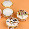 Decorative Small Natural Porcelain Jewellery Gift Box Chinese Style Round Ceramics Jewelry Makeup Packaging Cases Party Favor