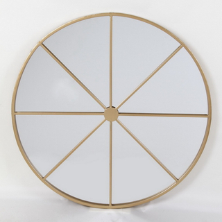 Decorative Wall Mirror with Round Aluminum Alloy Frame Gold