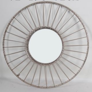 Creative Decorative Long Tassel Pendant Metal Round Mirror Golden Wall Hanging Ornaments Home Decor Mirrors