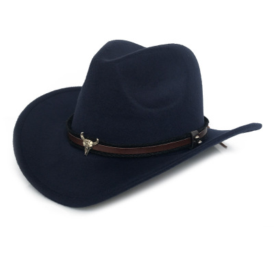 Wholesale Western Cowboy Straw Faux Suede Hats Visor Keychain Camp Hat Flat Costume Fur Cowboy Fashion Hats For Women
