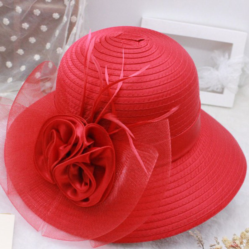  Wholesale Female Formal Hats Fascinator Hats Wedding Women Vintage Roll Brim Bowler Church Hats