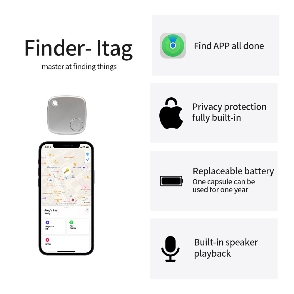 Customized Logo Smart GPS Tracker 4g AirTags Appling Pets Location Tracker MiNi BT GPS Dog Trackers For Dogs