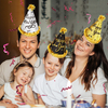 Birthday Party Supplies Mixed Color Non-woven Fabric Hat Crown Style With Led Light Party Hats For Kids Party Decoration