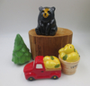 Ceramic Pickup Truck And Pumpkin Lemon Salt And Pepper Shaker Set, Handpainted,