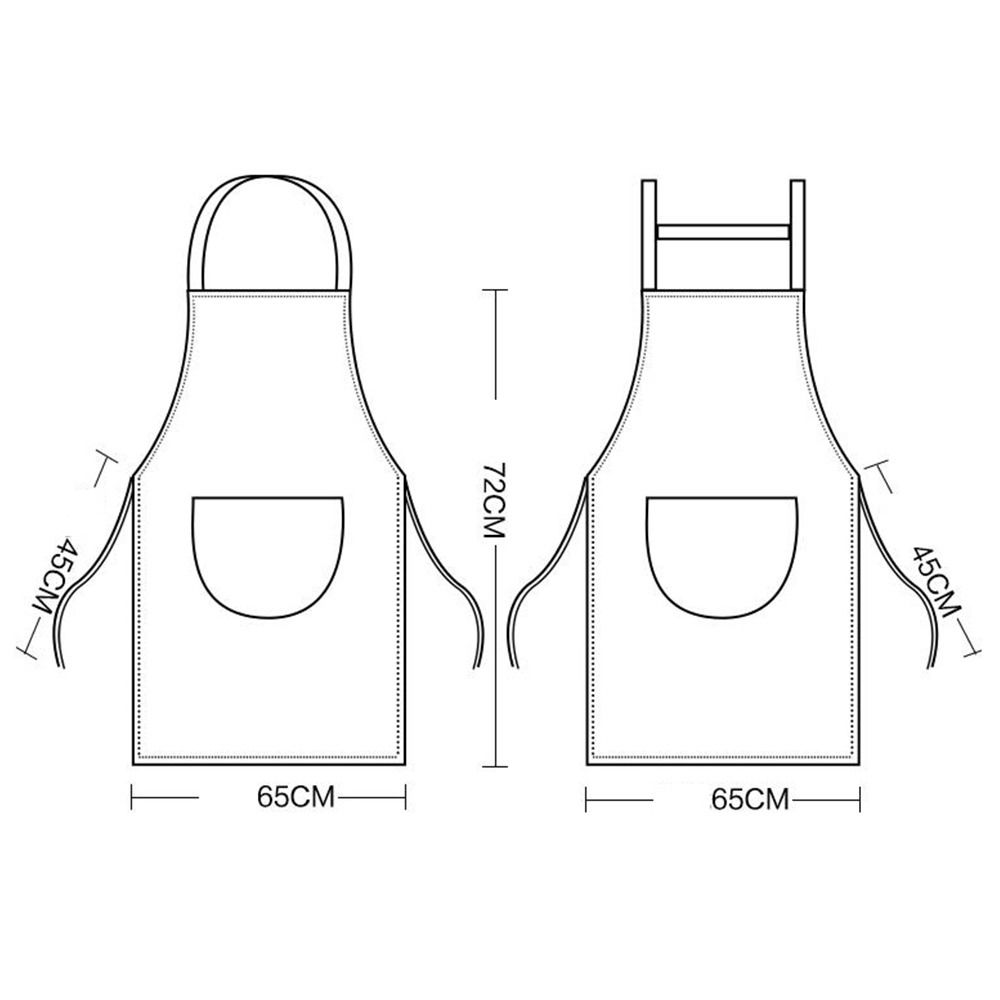 Korean Oilproof Waterproof Apron With Pockets Women Men Wiping Apron Kitchen Cooking Apron Home Unisex Cleaning Tool