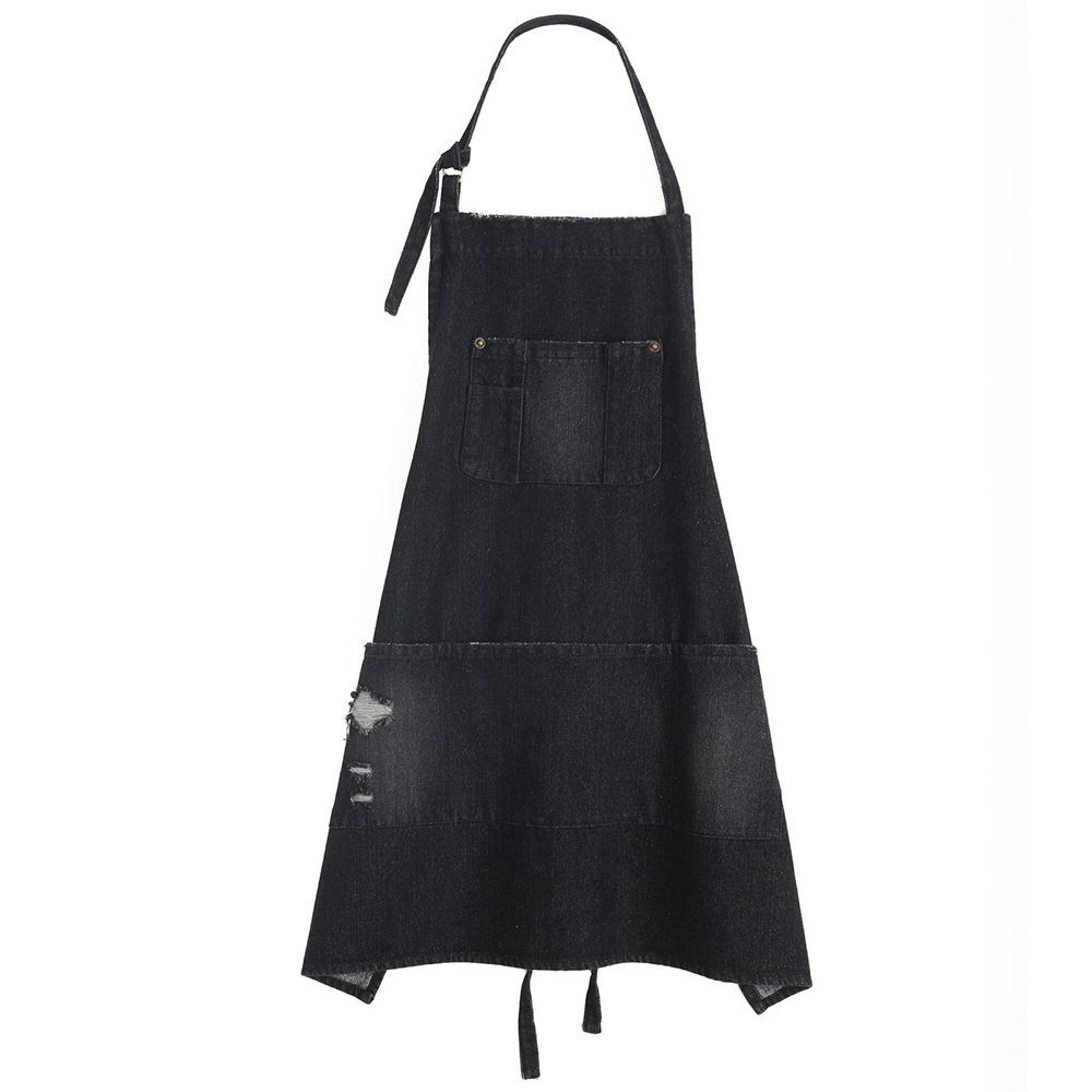 Black Blue Denim Simple Aprons Uniform Unisex Jeans Aprons Men Lady Chef Kitchen Cooking Apron Beauty Nails Cafe Uniform
