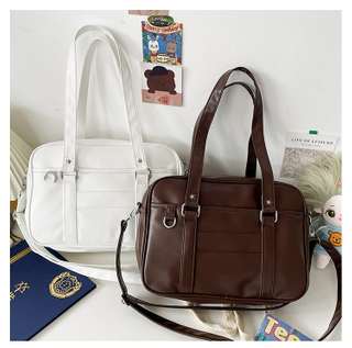 Style Shoulder Bag Women PU Leather JK Uniform Bag Girls Handbags Pure Color Crossbody Bags Itabag Tote Bolso