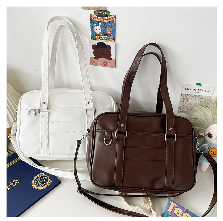 Style Shoulder Bag Women PU Leather JK Uniform Bag Girls Handbags Pure Color Crossbody Bags Itabag Tote Bolso