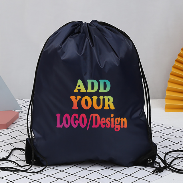 10/50/100/300/500 Pcs Custom Bag Printing Logo Schoolbag Promotional Gym Football Bag Drawstring Backpack Promotional Products