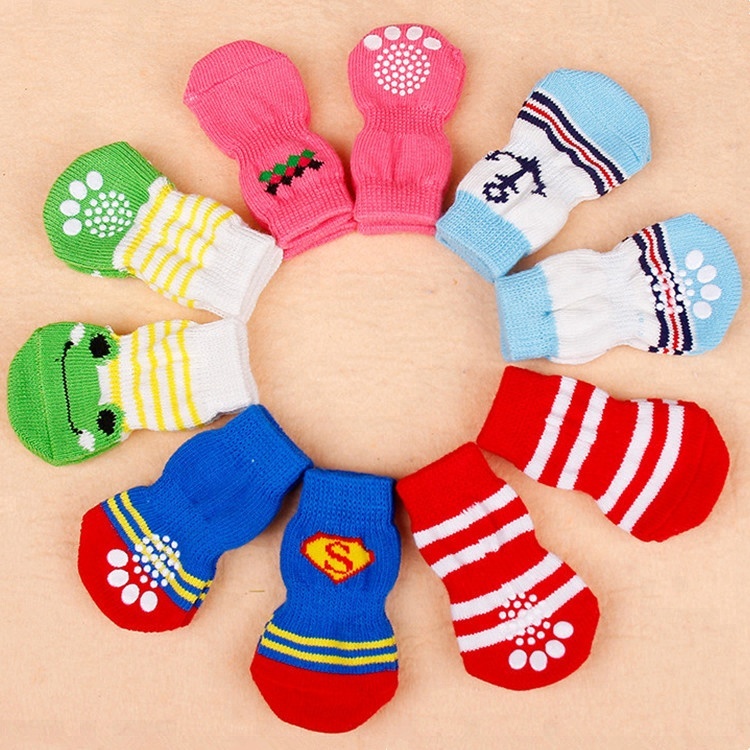Cute Dog Socks Random Colors Puppy Factory Price Good Quality Skidproof Cute Pet Socks for Dogs Cats